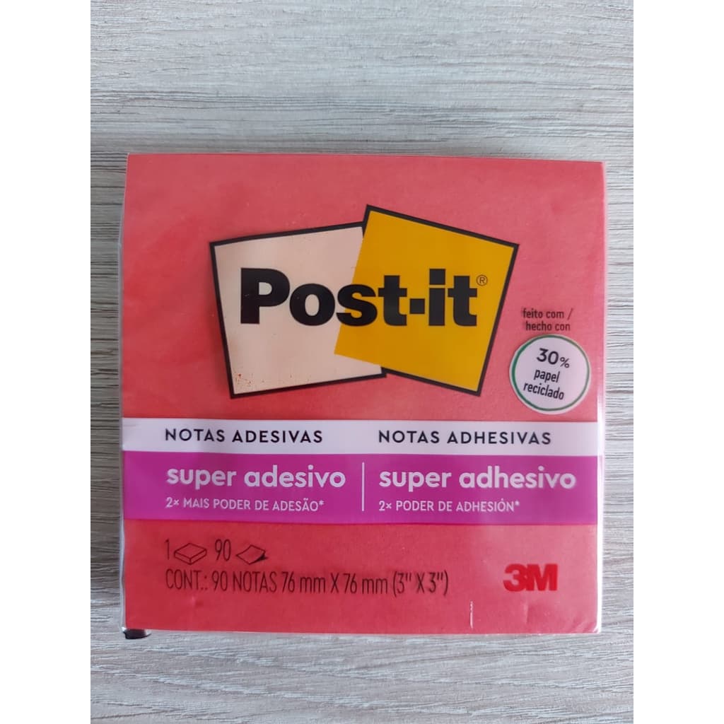 Bloco adesivo 3M post-it 76X76mm telha 90 folhas