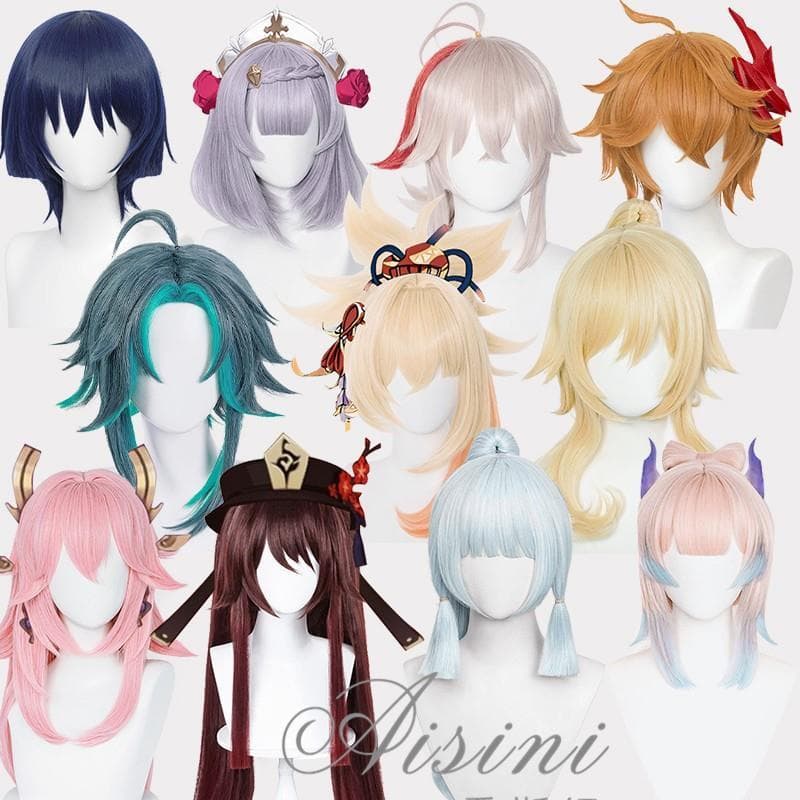Genshin Impact cos peruca cosplay Acessórios Headwear Lisa Minci Barbatos Morax Xiao Keqing Tartaglia Kamisato Aya