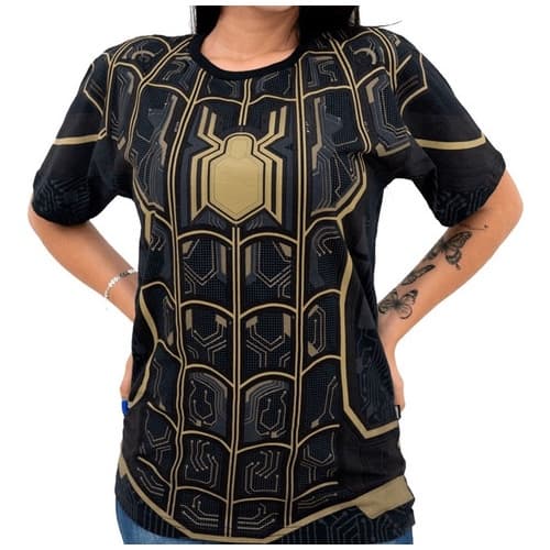 Camiseta Piticas - Homem Aranha Black Marvel Peitoral