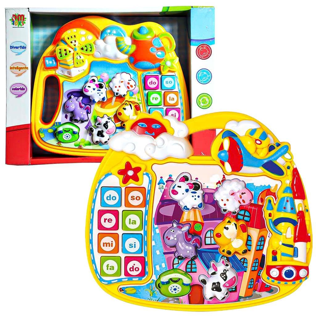 Brinquedo Musical Teclado Colorido Infantil Divertido Com Luz E Sons Para Bebes Educativo Pedagogico - DM Toys