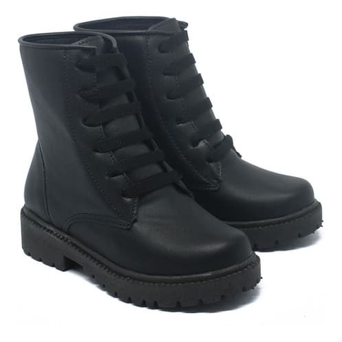 Bota Botinha Feminina Infantil Coturno Menina Blogueira Pret