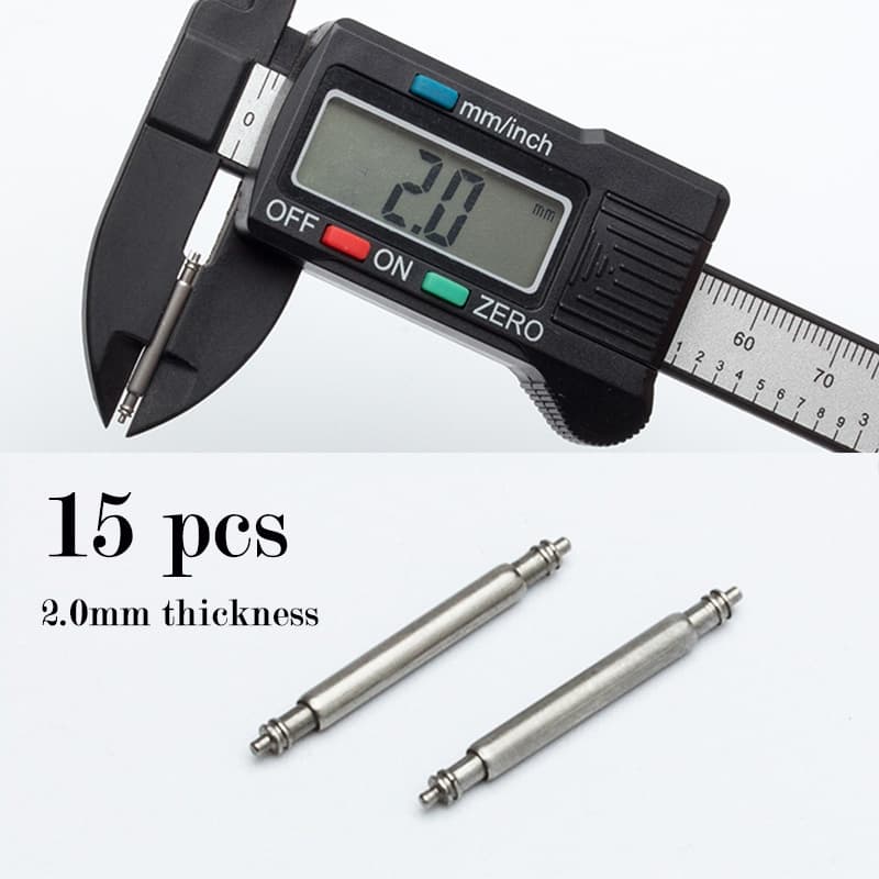 15pcs 2,0mm Diâmetro Pino Da Pulseira Do Relógio 16/18/20/22/24mm Barras De Mola Hastes De Aço Inoxidável Acessórios De Pinos De Ligação De Liberação