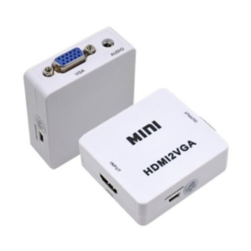 Mini Adaptador Conversor HDMI Para VGA Com Áudio Full HD 1080p Para Notebook PC Monitor Projetor TV Box Plug And Play