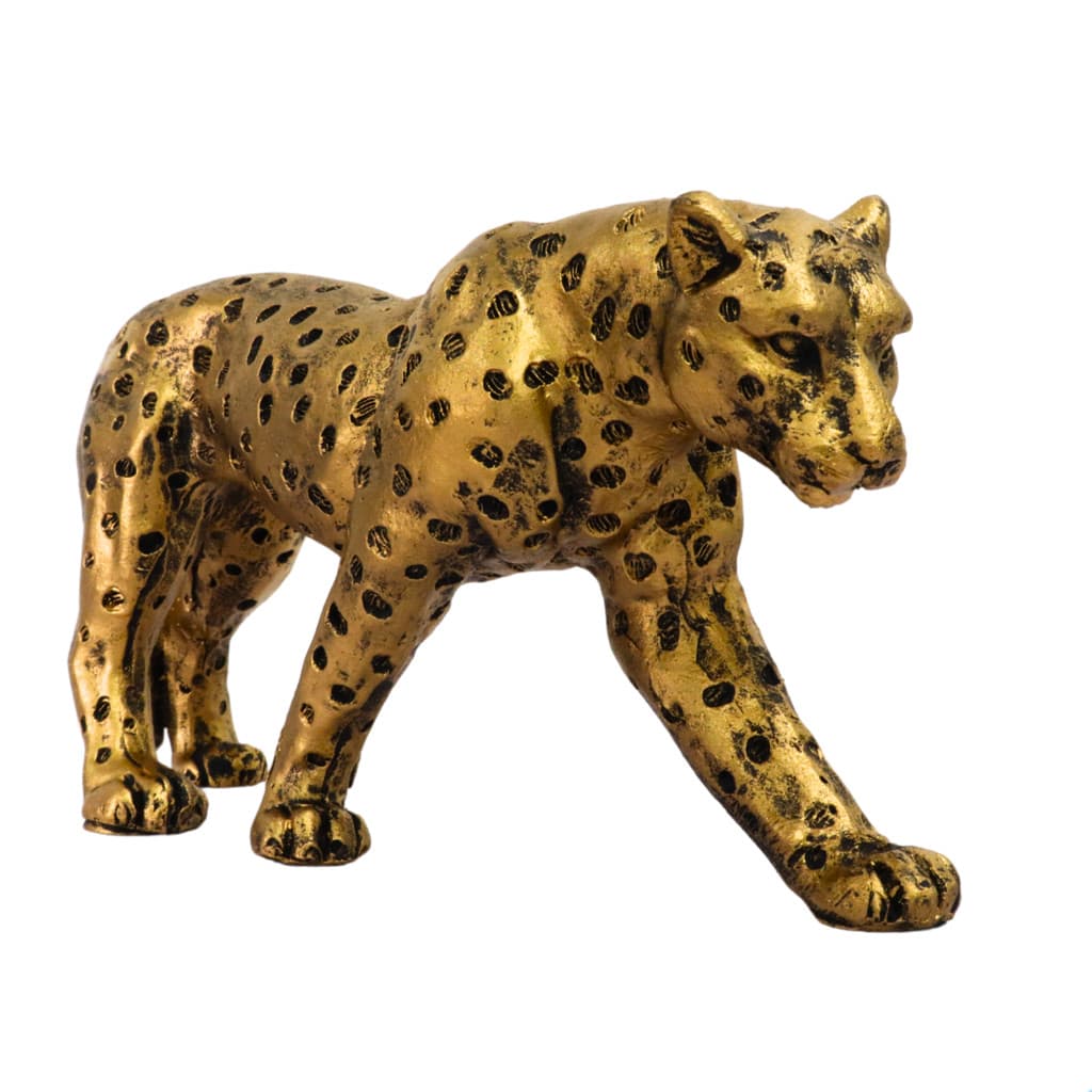 Enfeite Decorativo Estatua Leopardo Adorno Sala Poliresina