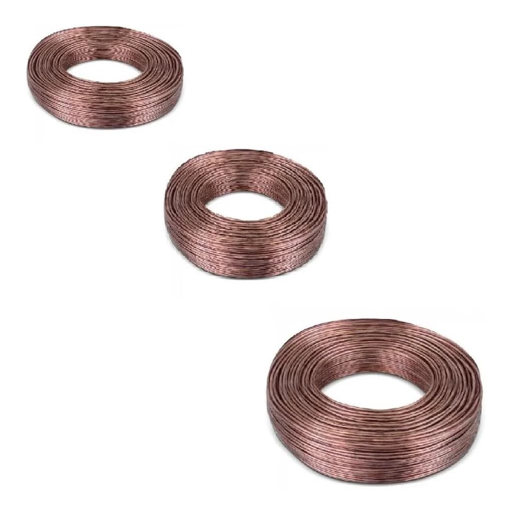 Kit 3 Rolo Fio Paralelo Cristal 2x1,00mm Som Ambiente 300m Rapida Postagem