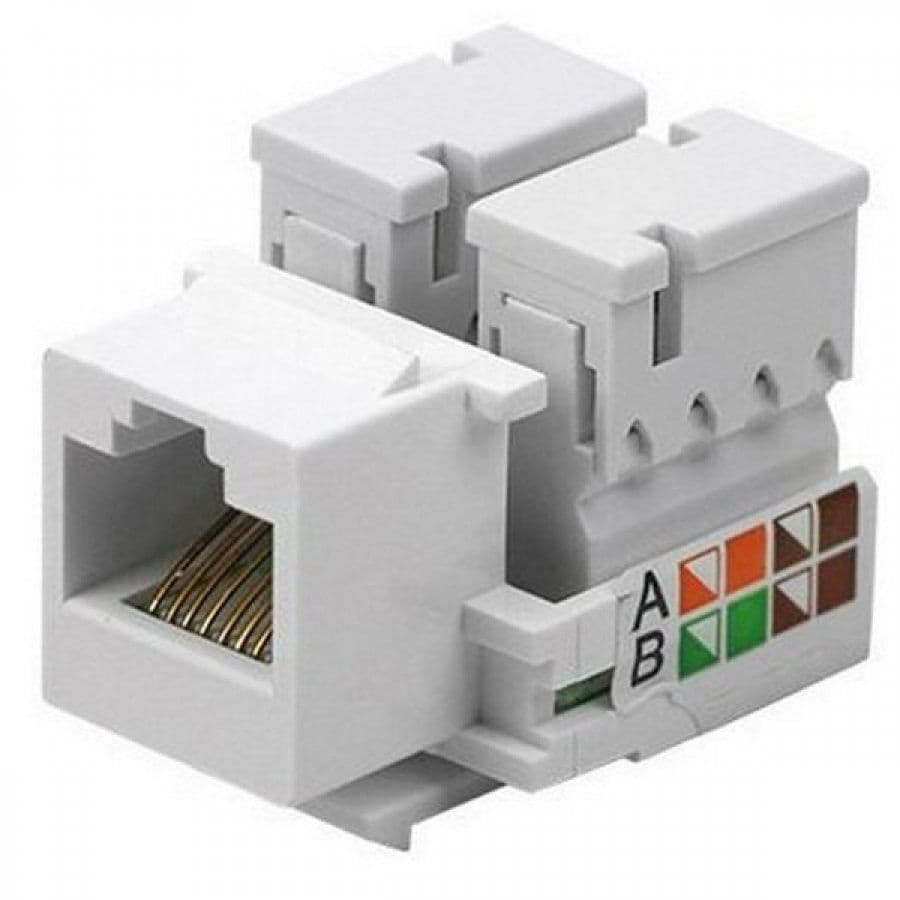 Conector Femea Rj45 Keystone Cat6 Branco Cat-6 ou Cat-5