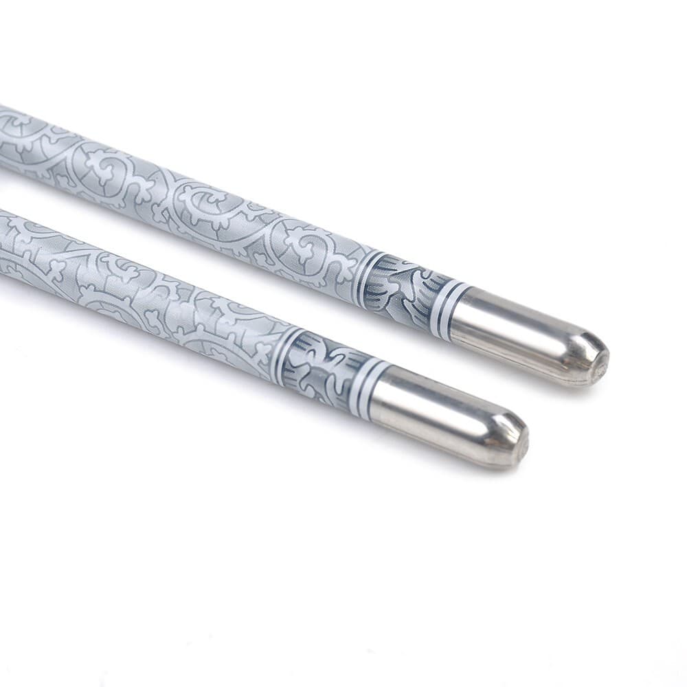 Par De Hashi Aço Inox Reutilizavel Estampado Flor Porcelana