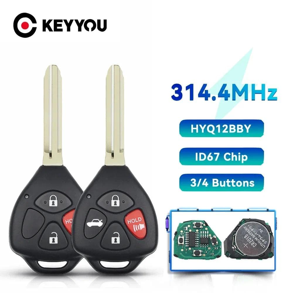 314,4 Mhz Controle Remoto Da Chave Do Carro Para Toyota Camry Avalon Corolla Matrix RAV4 Yaris Venza HYQ12BBY Chip ID67