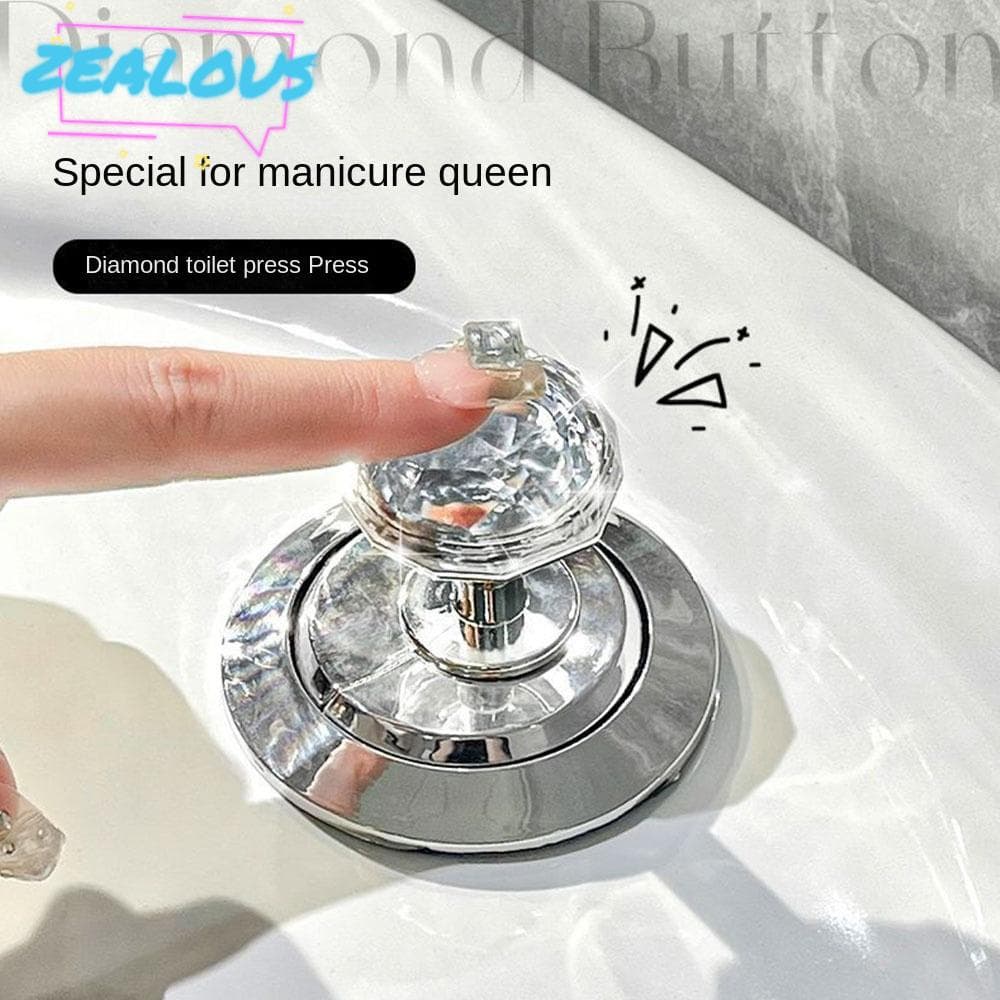 ZEALOUSSS Botão De Descarga Do Vaso Sanitário Em Forma De Coração , Plástico Universal Transparente