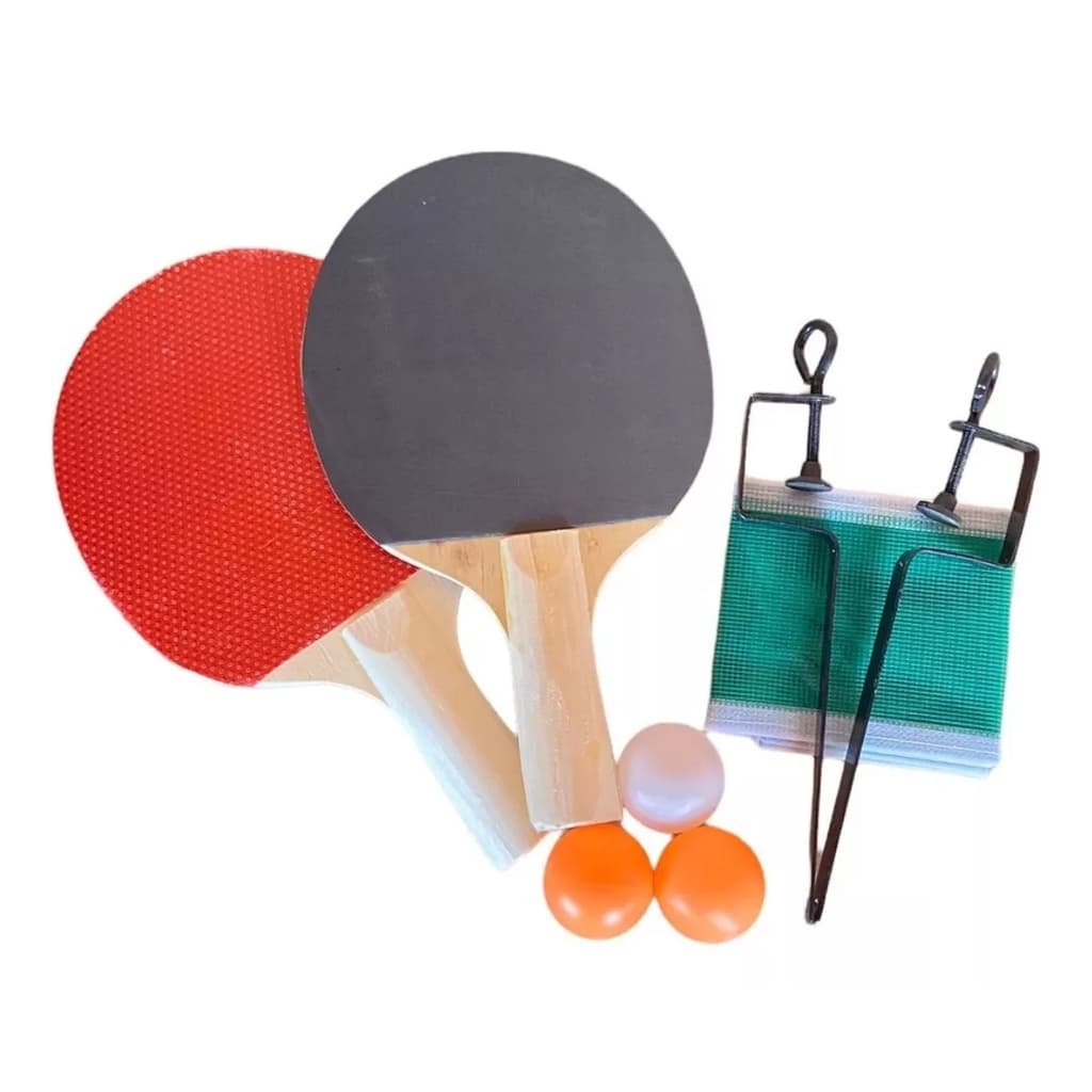 Kit Tênis de Mesa 2 Raquete 3 Bolinha com Rede Ping Pong