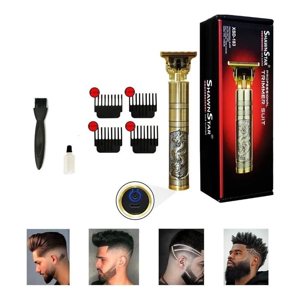 Maquina Acabamento Detalhe Barba Pelos Corpo Dragon Original
