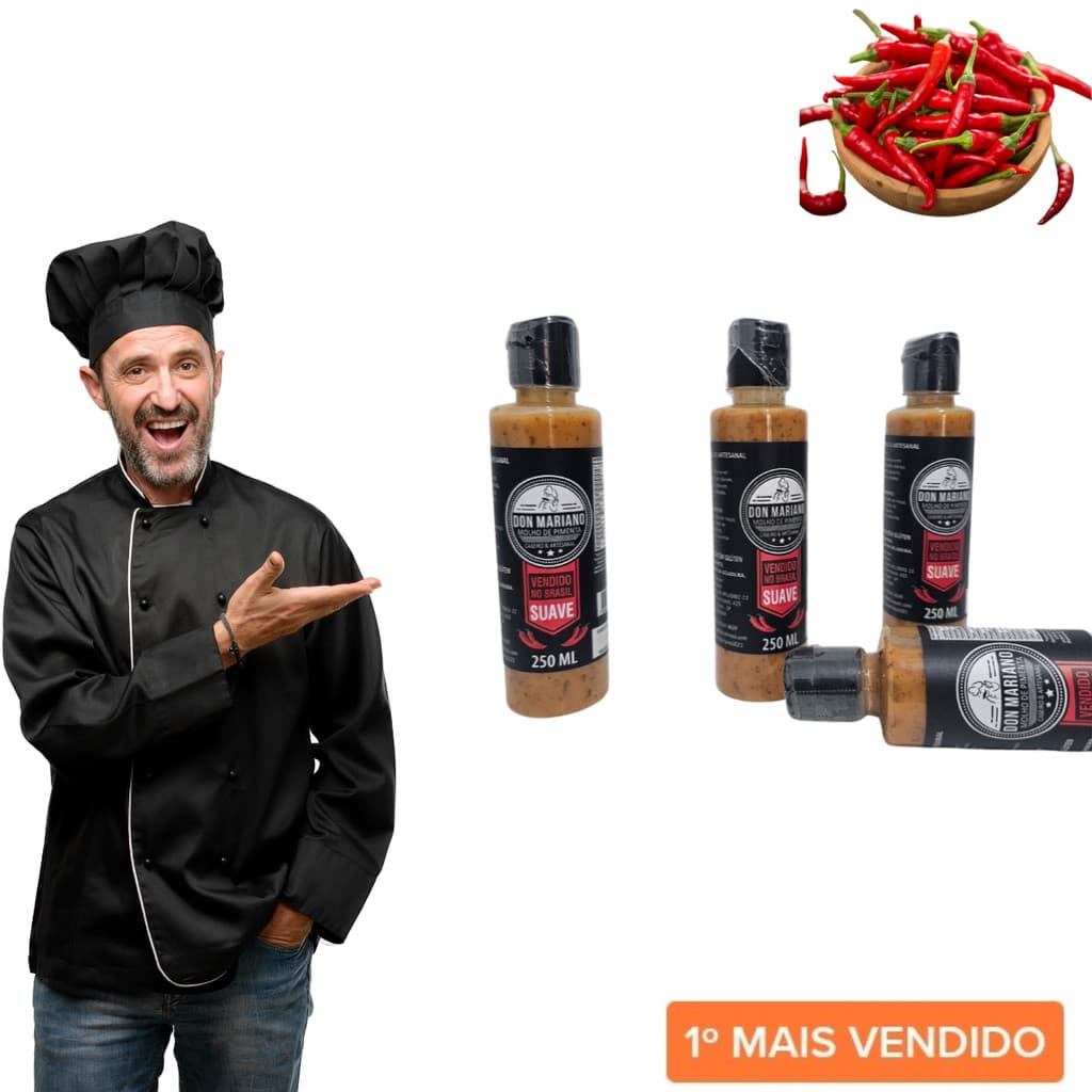 Molho de Pimenta Dedo de Moça Sabor Suave Kit 1,2,3e4 o melhor molho de pimenta.