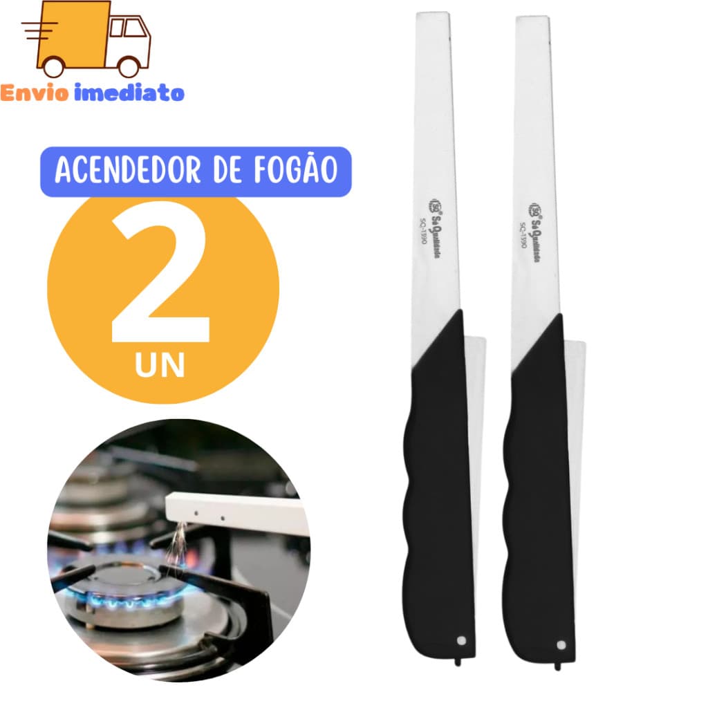 Kit 2 Peças Acendedor de Fogão Linha Premium Multi Disparos 22cm Casa Viagem Bar Restaurante
