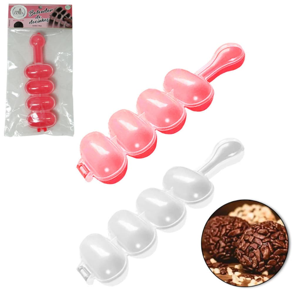 Enrolador Boleador de Brigadeiro Beijinho Sushi Chocalho de Doces 4 Cavidades