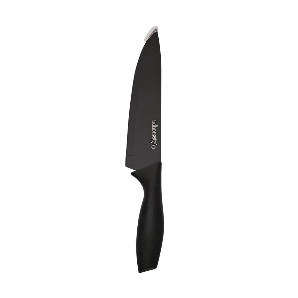 Faca Do Chef Antiaderente Grande Inox Preta 8"
