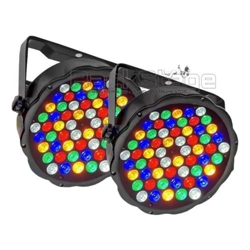 2 Refletor Led Par 64 Slim Rgbwa 60 Leds Cree De 5w Ambar