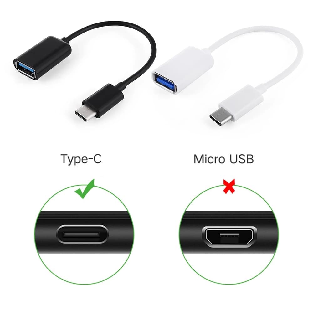 Adaptador OTG USB C Mini Type-C Macho x USB A Fêmea P/ Tablet Celular Câmera HS-337