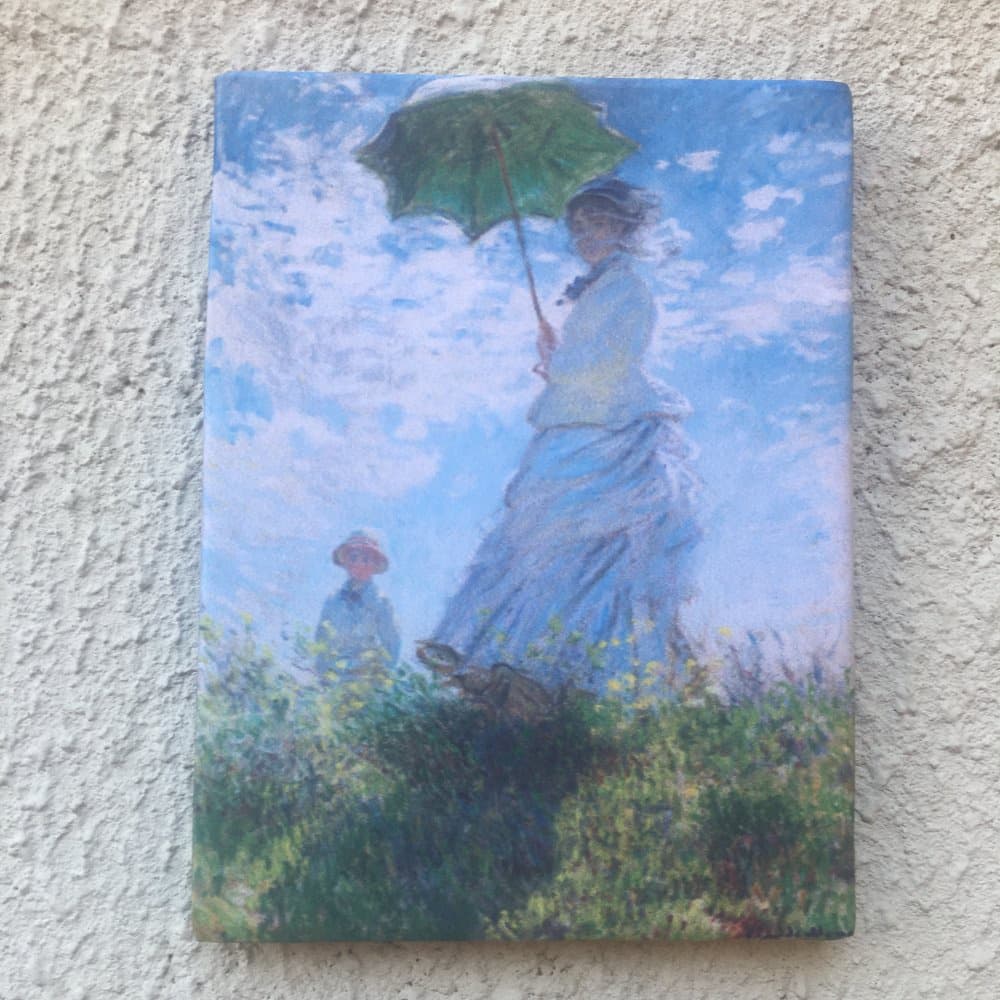 Quadro Claude Monet Mulher com Sombrinha O Passeio Impressionismo Tela Acetinada