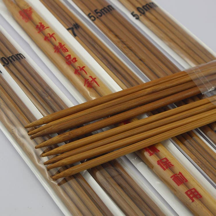 Agulhas De Tricô De Ponta Dupla De Bambu Marrom , 25cm 4.0mm-10.0mm , Vara Reta Para Suéter , Cachecóis , Ferramentas ,