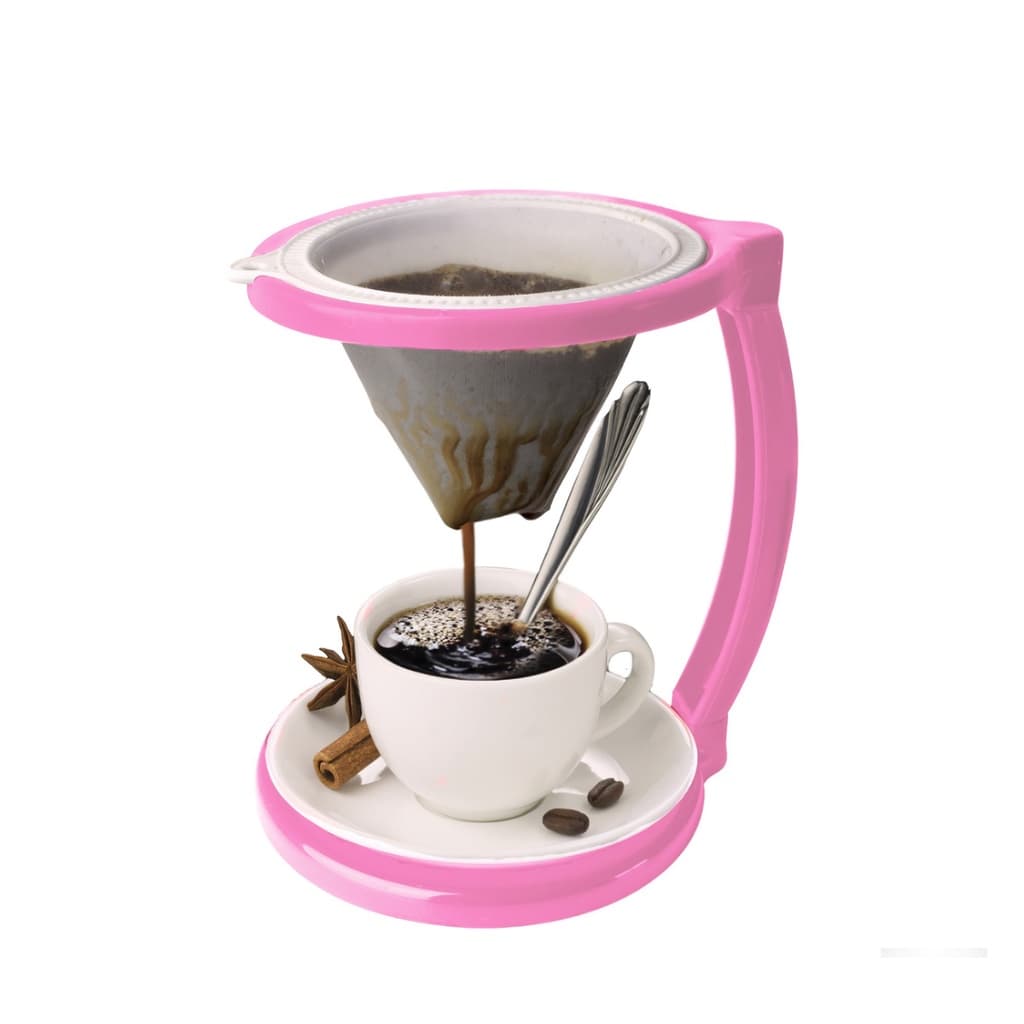 Mini Coador De Café Com Suporte E Filtro Tam. 100 Ind Rosa