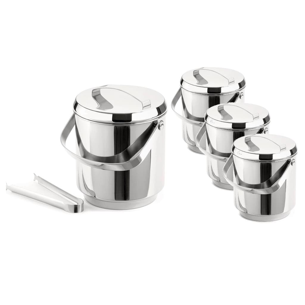 Lote Conjunto 4 Baldes Gelo Inox 2,3L Com Balde Interno