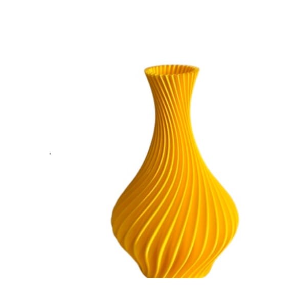 Vaso Plantas Modelo Espiral  Amarelo  - Jarro Decoração 12CM