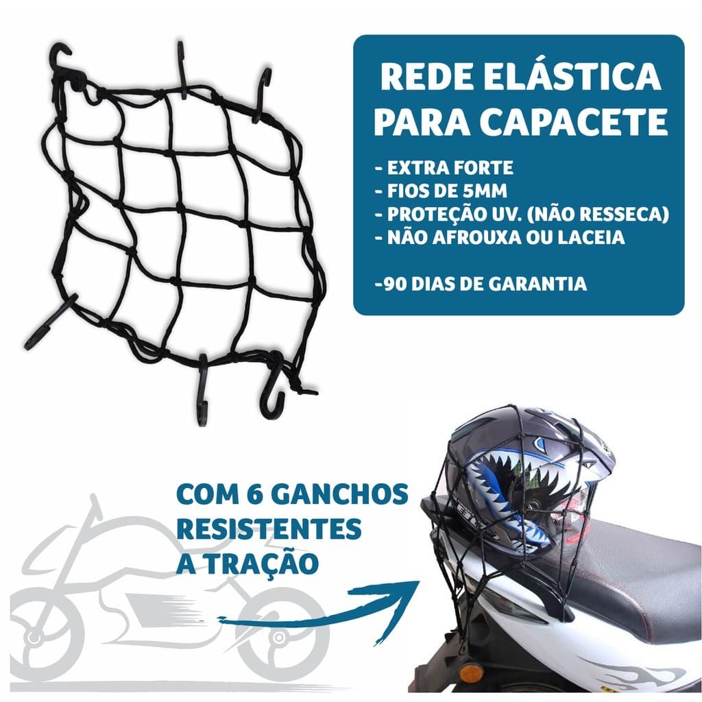 REDINHA CAPACETE MOTO ARANHA BAGAGEIRO 35X35XM RESISTENTE