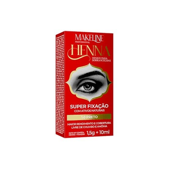 Henna sobrancelha makeline 1.5g 1.0 preto