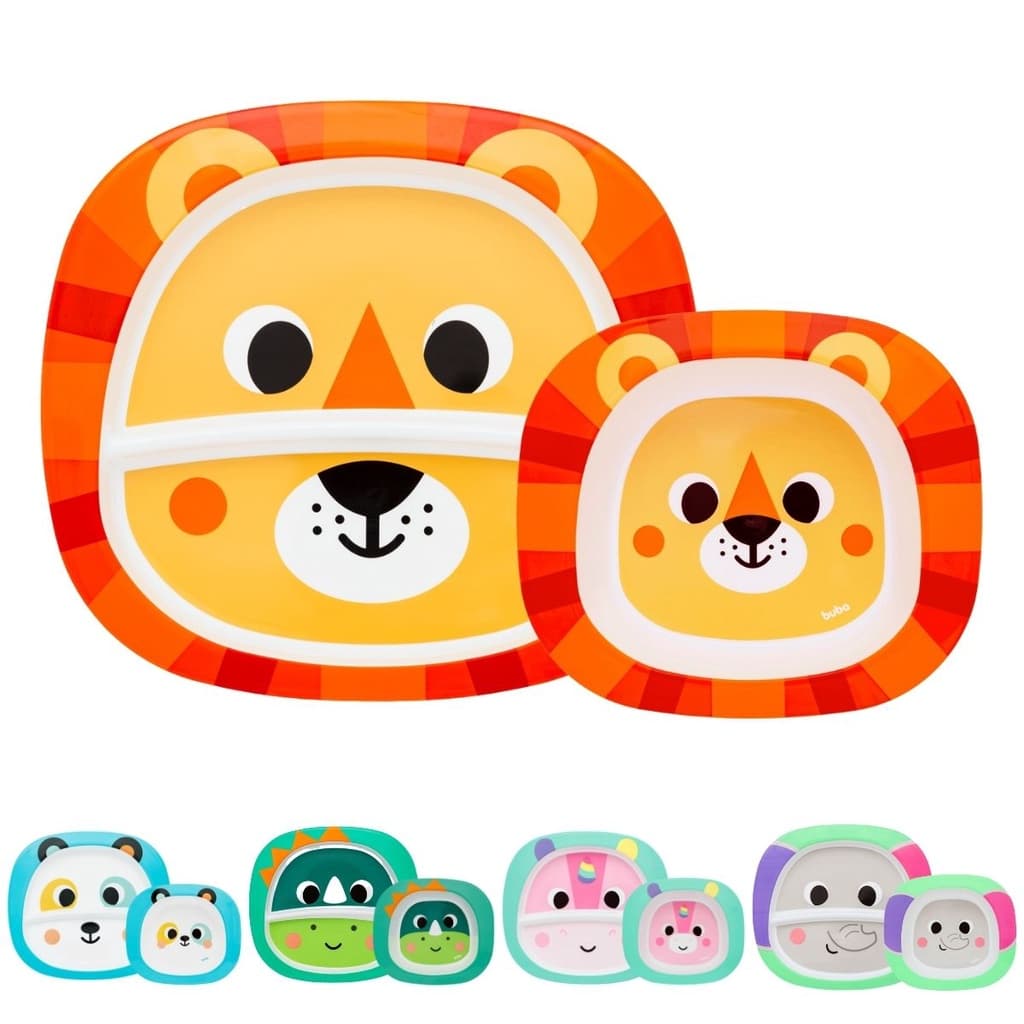 Kit Refeição Infantil 2 Peças Prato com Divisória e Bowl Buba Bubazoo