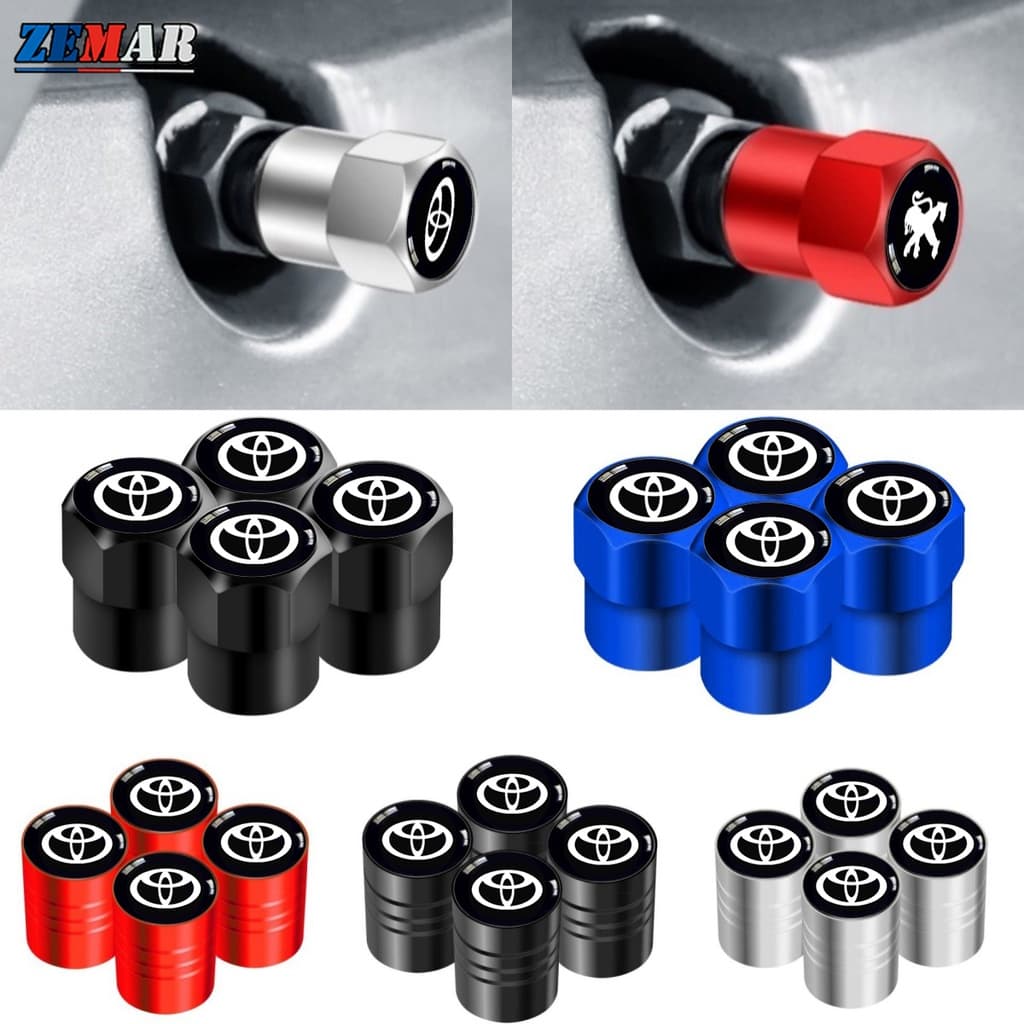 4Pcs Toyota Pneus Tampas De Válvulas Para Carros Peças Metálicas Automotivas Impressas Com Novo Logotipo De Carro Acessórios De Bicicleta Corolla Cross Hilux Yaris Etios RAV4 Bandeirante