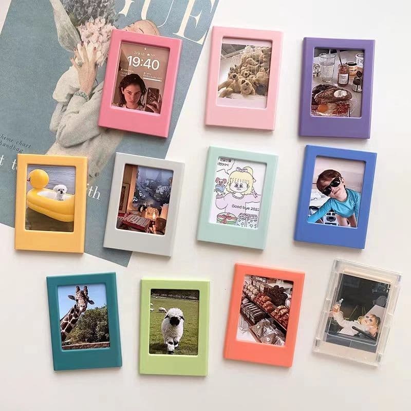 Candy Color Polaroid 10cm Moldura fotográfica Adesivos Frigoríficos Adesivos Fotográficos Combinação de Variedade de Ímãs Criativos Furo de Ímã Decoração Al Cute Pet Planet 12.06