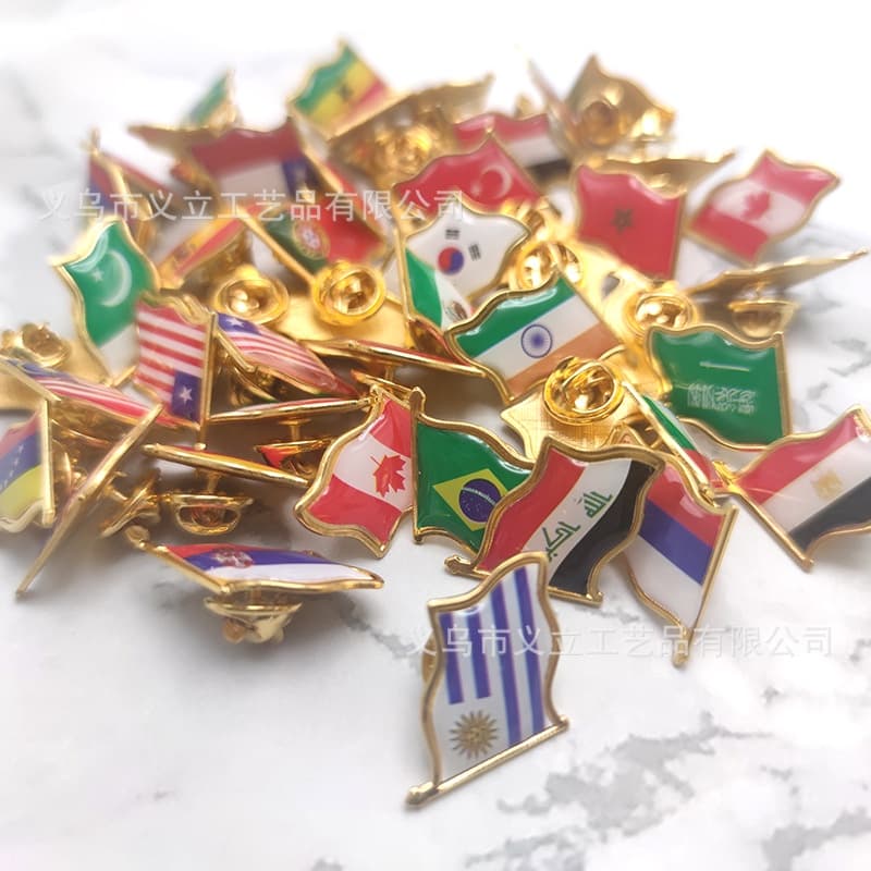 Portugal , Espanha , Argentina Broche De Bandeira Nacional , Fivela Borboleta Com Conta-Gotas Galvanizada