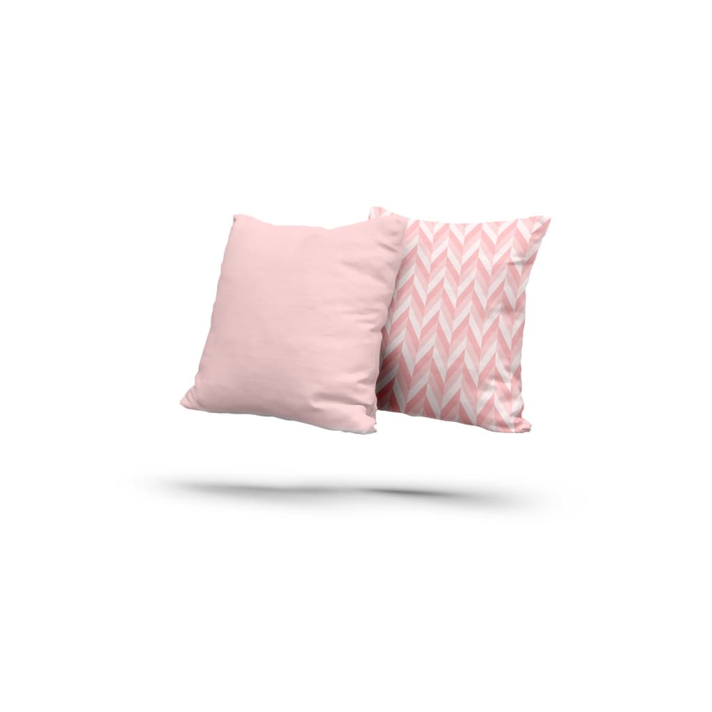 Kit 2 Almofadas Com Enchimento Chevron Rosa Claro