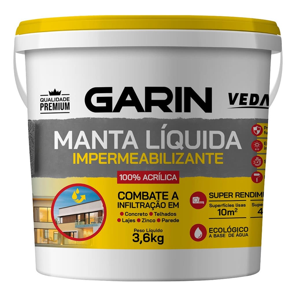 Manta Líquida Emborrachada Impermeabilizante 3,6kg