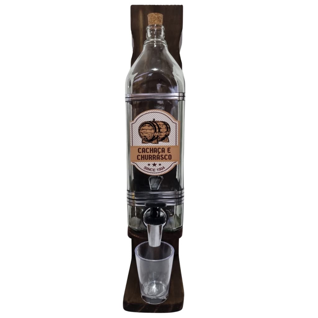 Pingometro Dosador De Bebidas Porta Pinga Cachaça Rústico