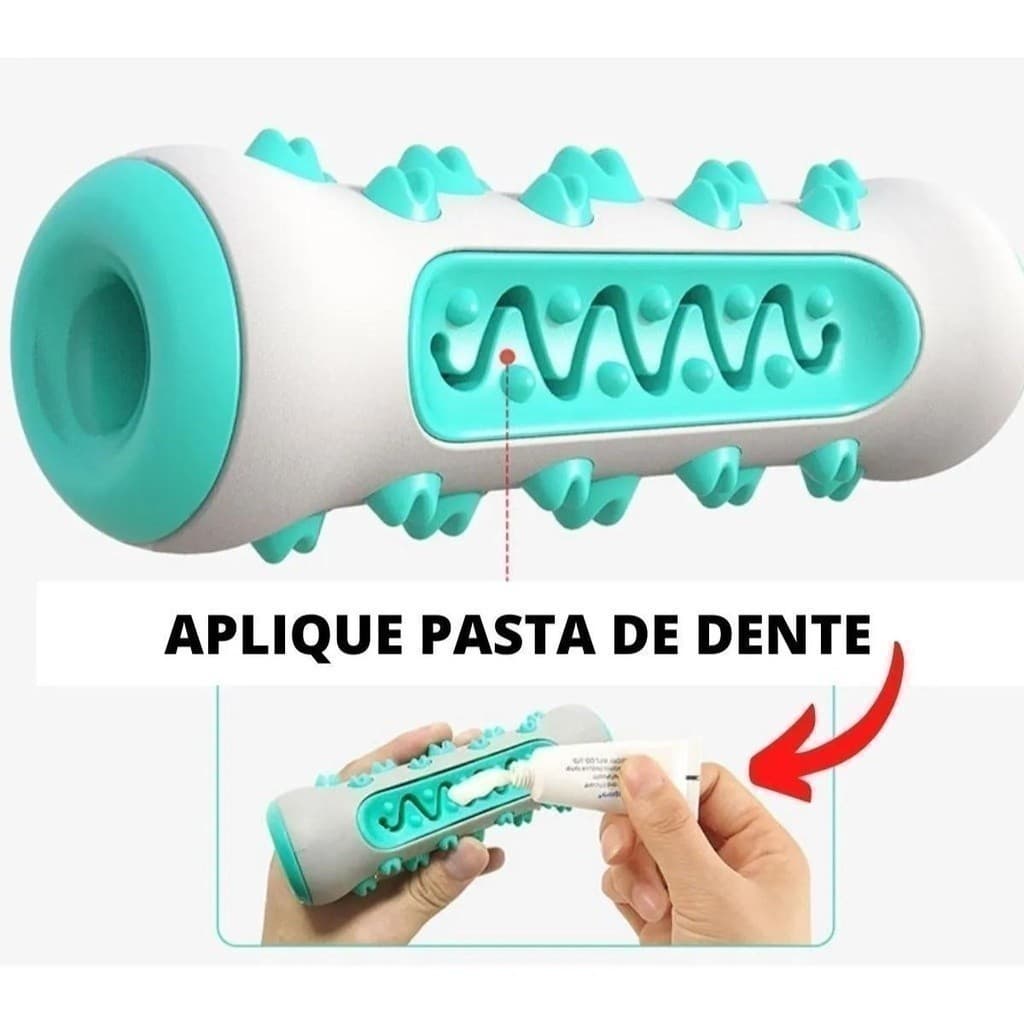 Brinquedo Pet 3x1 Mordedor Osso Massageador Gengiva Removedor Tártaros Escova de Dente Para Cachorro Cão Pets