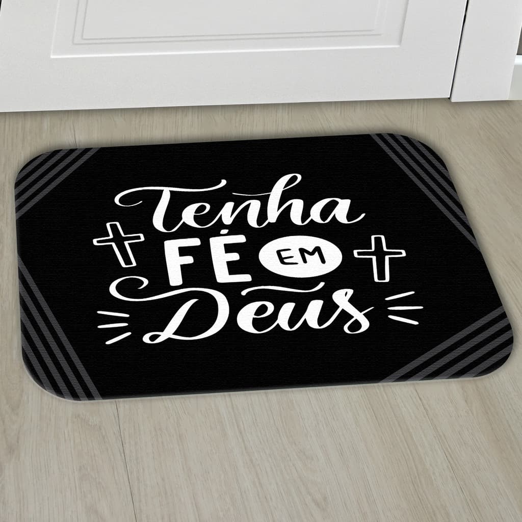 Tapetes Religiosos Porta Decorativo Entrada Antiderrapante 55x35