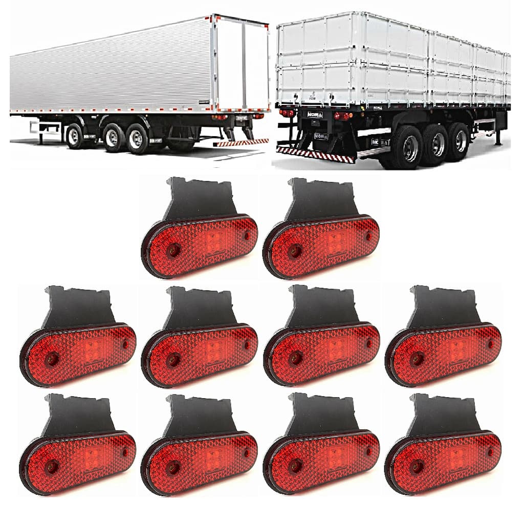Kit 10 Lanterna Led Lateral Báu Carreta Caroceria 12/24v Klx