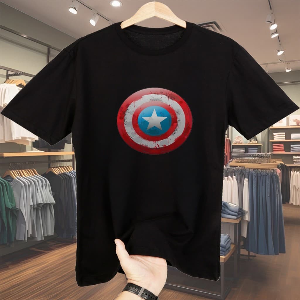 Camisa Masculina Capitao America Camisa Oversized Masculino Capitão Marvel Camiseta Masculina Streetwear Algodão