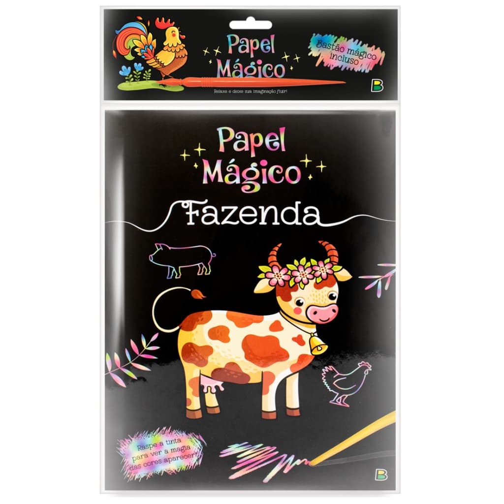Papel Mágico: Fazenda Risque e Desenhe Raspadinha - Linha Escolar