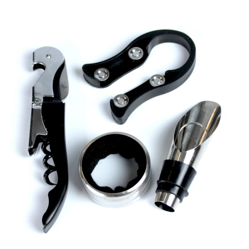 Kit Abridor de Vinho Saca Rolhas Profissional Dosador Aerador de Vinho Tampa de Vinho Anel Pingos