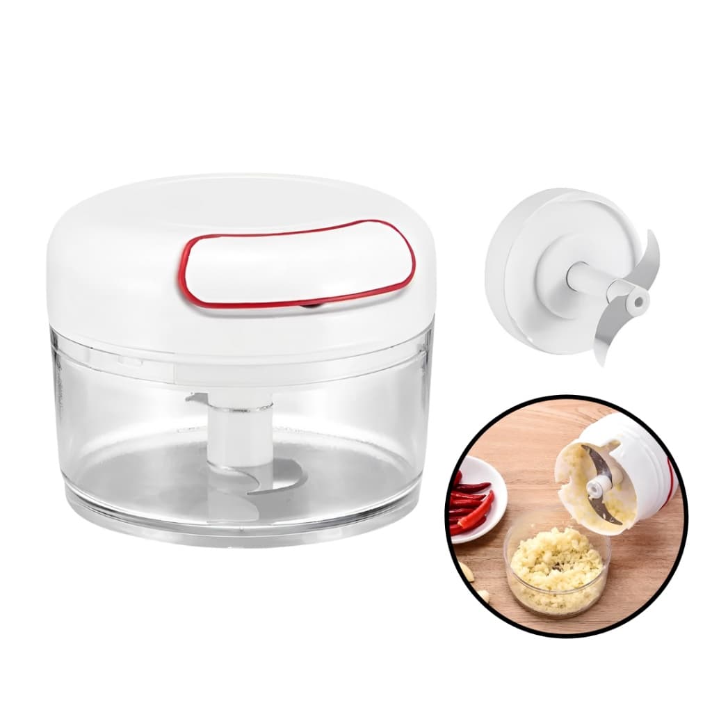 Processador de alimentos manual - 2 lâminas -Processador de alho -triturador de alimentos