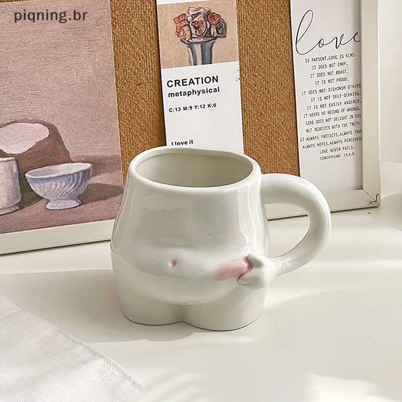 Piqning Pitada Barriga Canecas Xícaras De Café Cerâmica Bonito Xícara Leite Chá Copos De Água Caneca Criativa Presente P