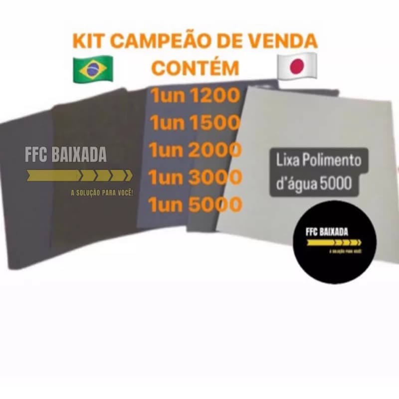 Lixa Àgua Polimento kit 5un sendo 1un de cada 1200 1500 2000 3000 5000