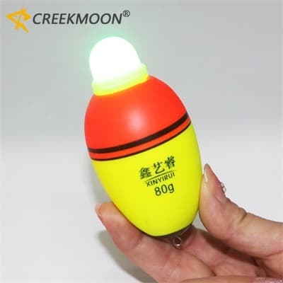 1 Pçs Eletrônico Luminoso Awa Grande Barriga Flutuador De Duas Cores Luz Atraente Bóia Cauda Pesca De Alta Sensibilidade