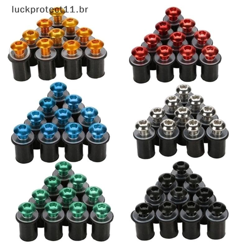 LTBR 10 Peças Kit De Parafuso De Carenagem De Para-Brisa De Motocicleta Bem Porcas M5 15mm ~