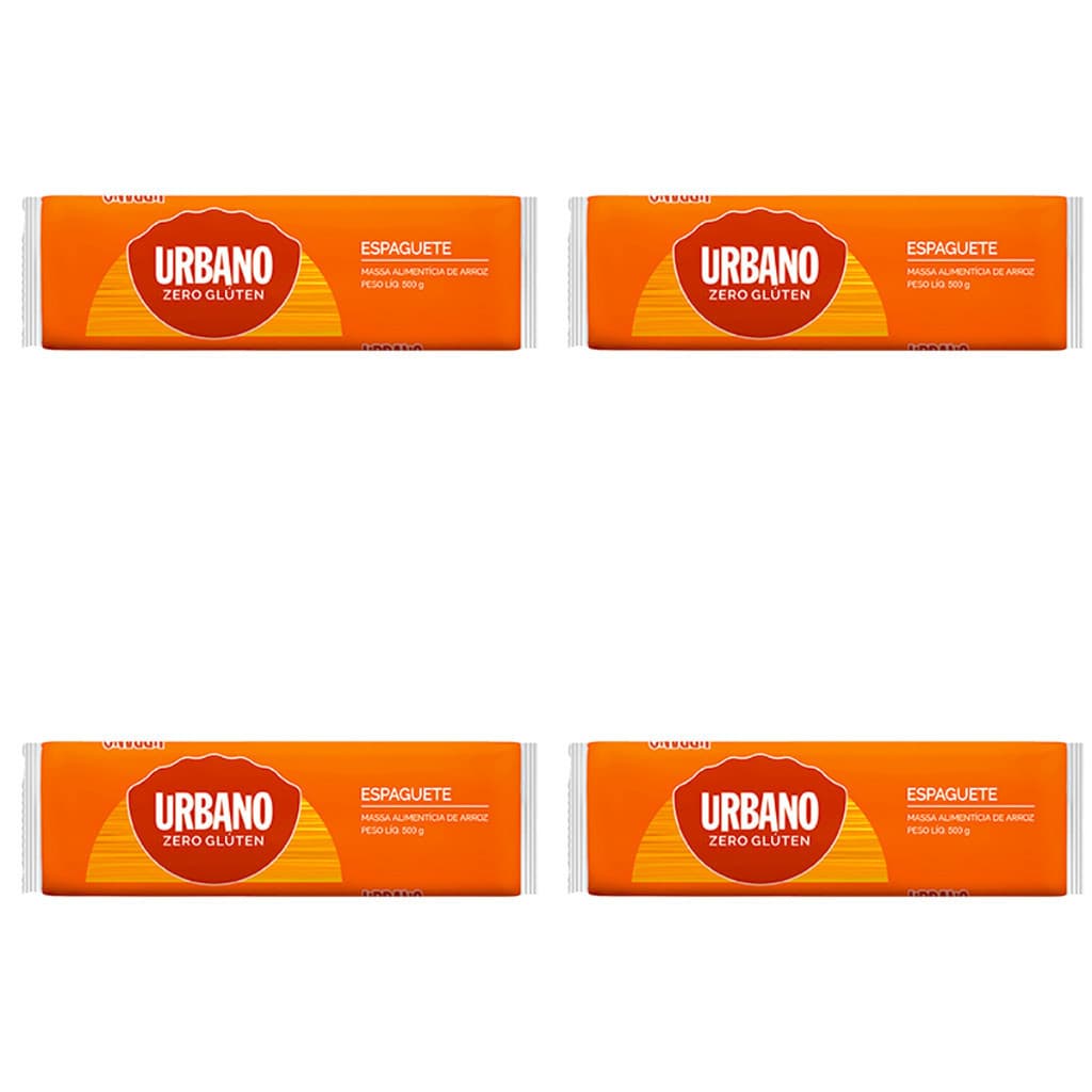Combo 4 Unidades Massa Espaguete Sem Glúten 500 g Urbano