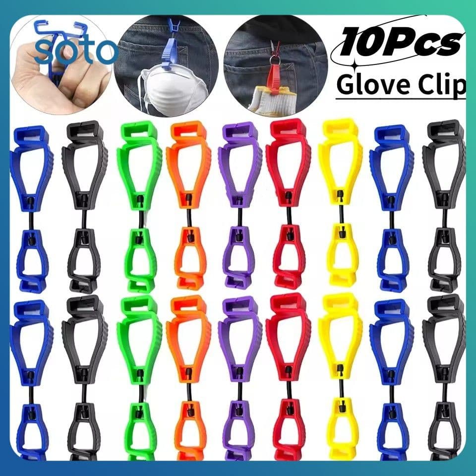 SOTO 10 Peças Luva Clipe Suporte Cabide Guarda Trabalho Trabalho Grampo Grabber Catcher Segurança Ferramentas De