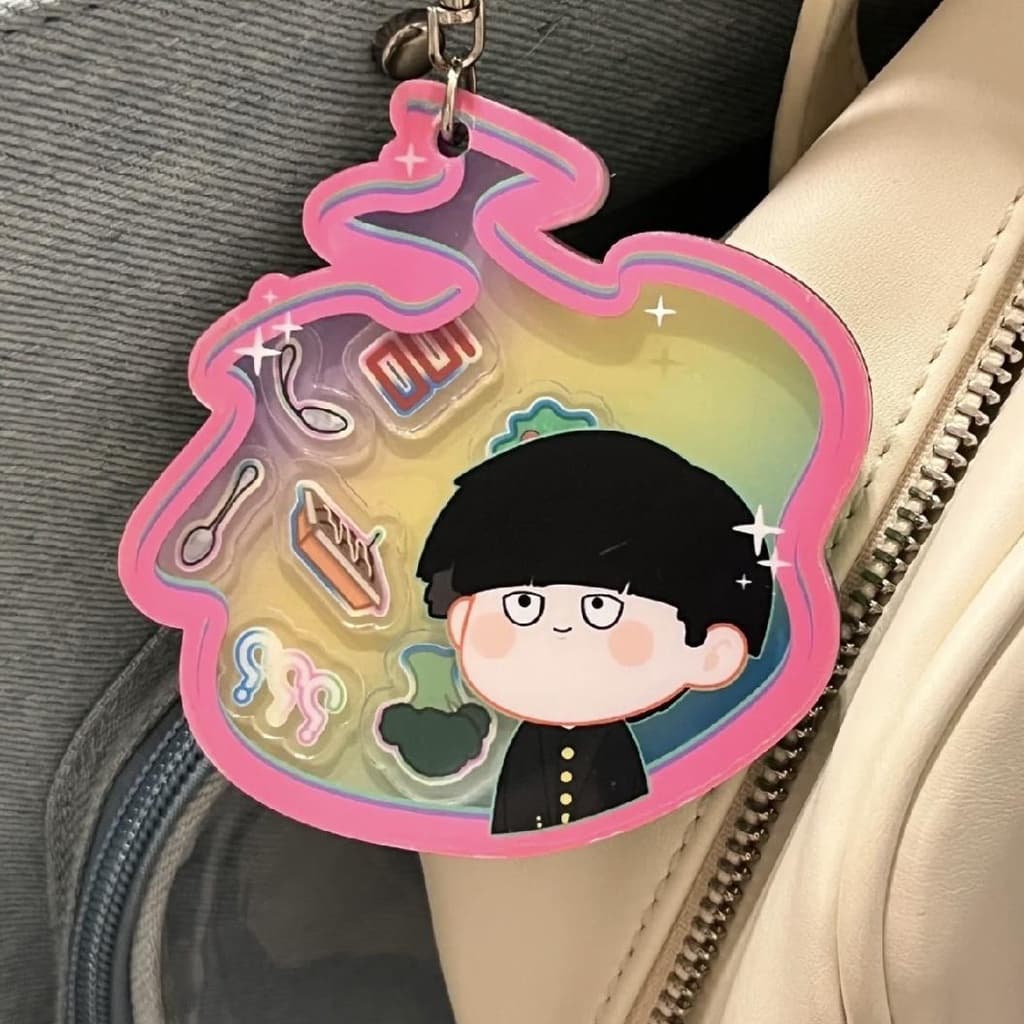 Mob Psycho 100 Chaveiro Dimple Rocker Mochila Pingente Acrílico Bonito Decoração De Desenho Animado