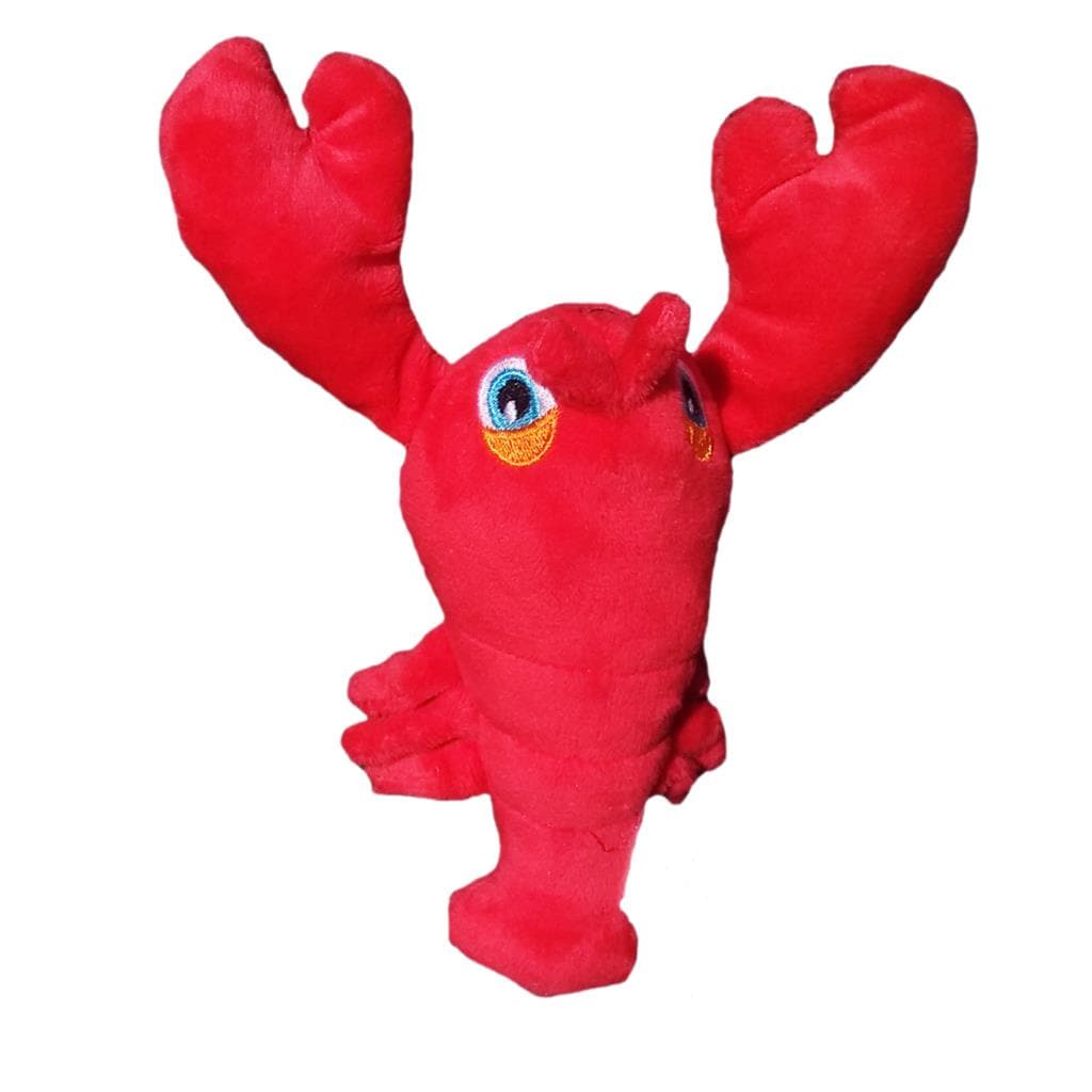 Brinquedo Mordedor Pet Pelucia 17cm Lagosta com Apito Sonoro para Cachorro Pequeno ou Filhote